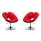 Manhattan Comfort Perch Adjustable Chair in Red and Polished Chrome, PK2 2-AC037-RD - alternate 1